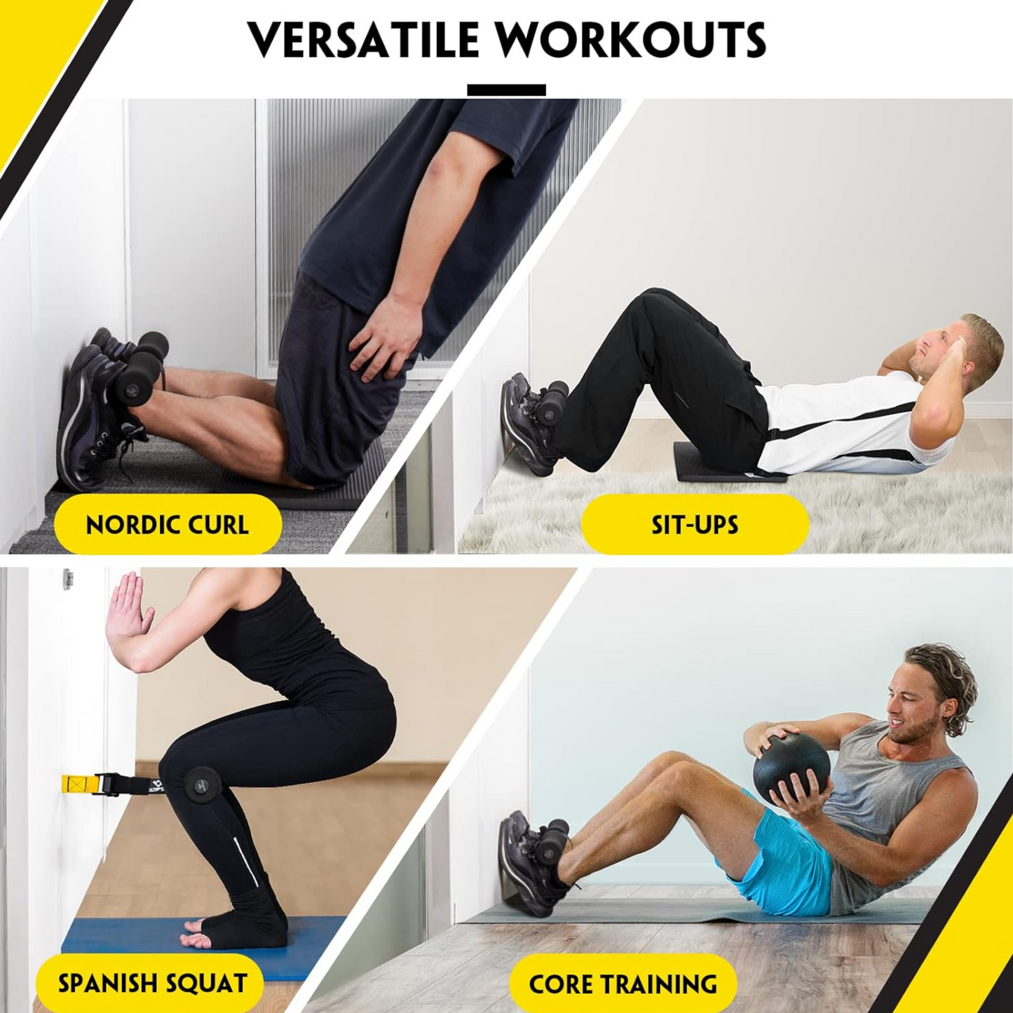 Nordic Curl Hamstring Strap by Chaken® – Durable & Comfortable Hamstring Exercise Equipment for Nordic Hamstring Curls, Leg Workouts, and Adjustable, Portable, and 5 Seconds Setup Fitness Accessory