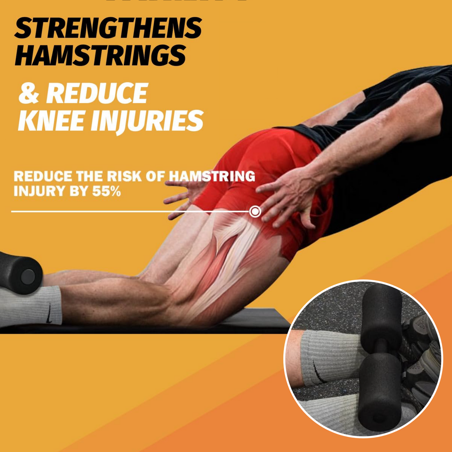 Nordic Curl Hamstring Strap by Chaken® – Durable & Comfortable Hamstring Exercise Equipment for Nordic Hamstring Curls, Leg Workouts, and Adjustable, Portable, and 5 Seconds Setup Fitness Accessory
