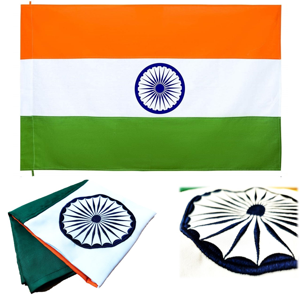 Chaken The Flag of India – Indian Flag of  100% Pure Khadi Cotton Flag Outdoor India Flag National Flag Country Flag