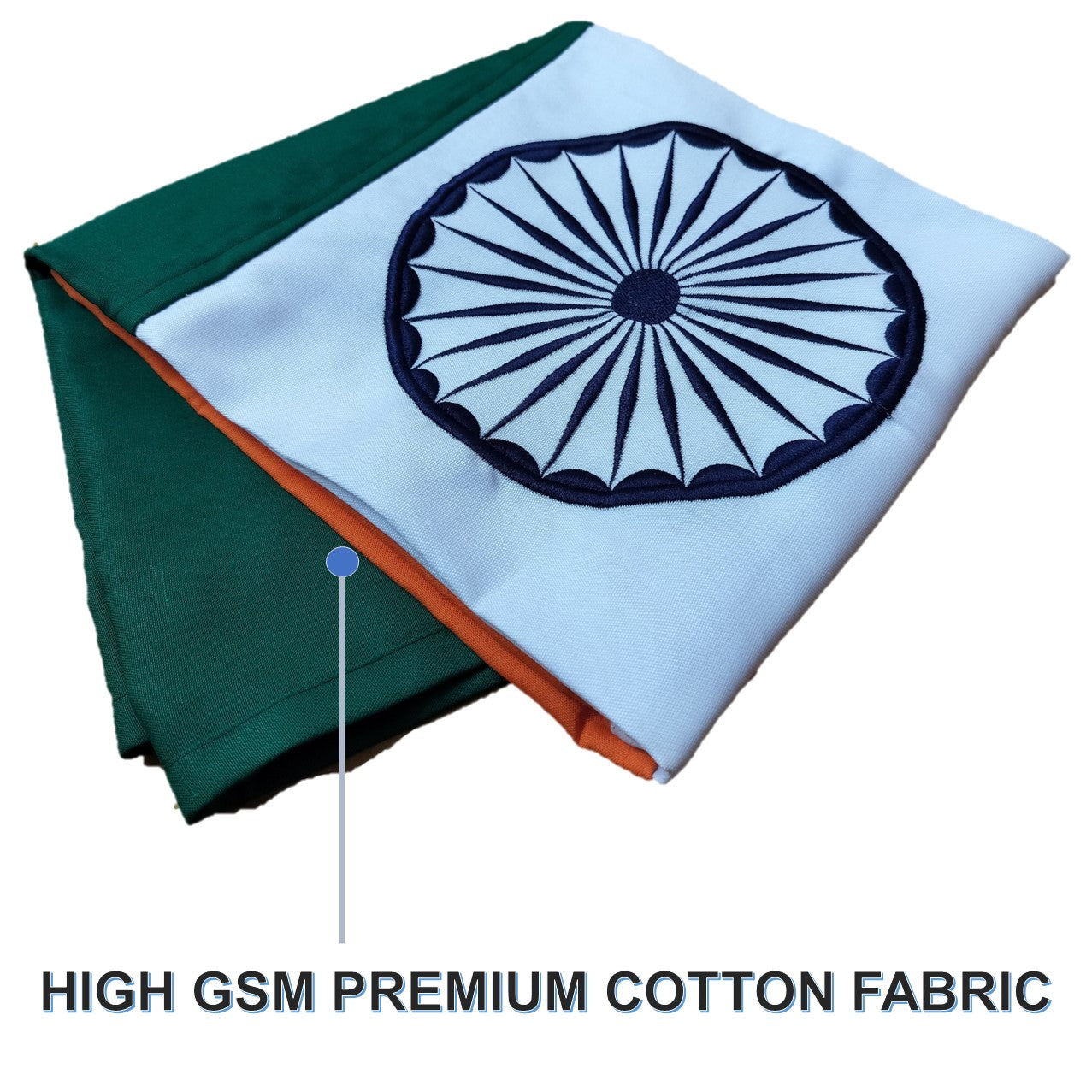 Chaken The Flag of India – Indian Flag of  100% Pure Khadi Cotton Flag Outdoor India Flag National Flag Country Flag